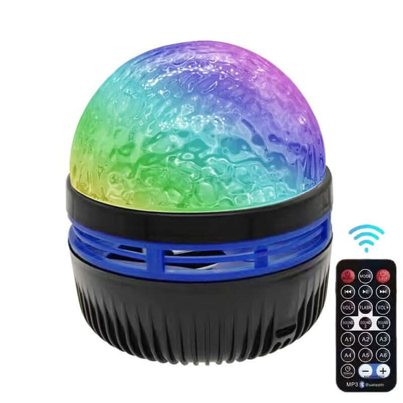 LED Projection Lamp with a colorful dome and remote control for stunning visual effects.