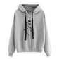 Fleece Hoodie with heart print design in grey, featuring a soft fleece lining for warmth and comfort.