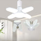Mini Fan designed to attach to light fixtures, featuring a unique flower-like shape for effective cooling.