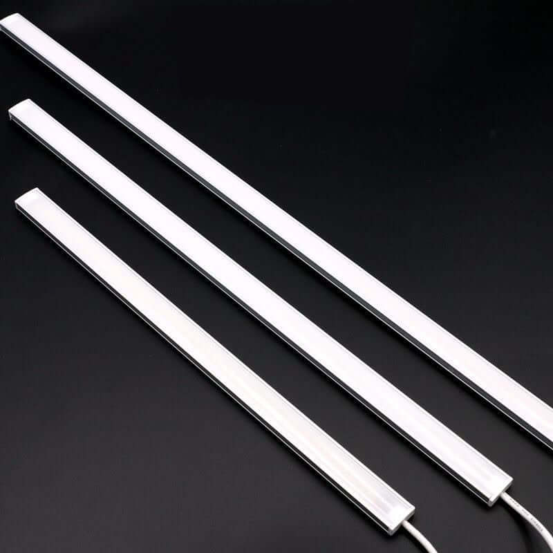LED Light Strip in three lengths on a black background, perfect for home decoration and illumination.