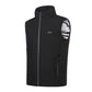 Smart Heating Vest in black with a high collar and zipper, designed for warmth and comfort in cold environments.