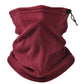 Fleece Scarf Mask in deep burgundy color for warmth and protection in cold weather conditions.