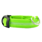 New LED Dog Collar in bright green color with reflective strips for visibility.