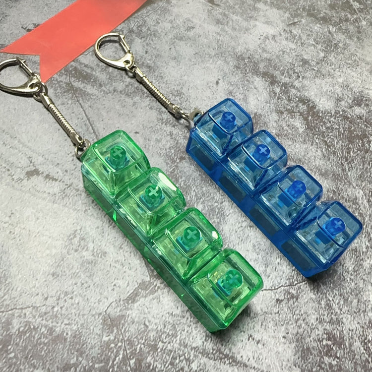 Colorful Clickie Keychain designed in green and blue for stylish key organization.