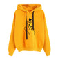Fleece Hoodie featuring a playful heart print design on a vibrant yellow background.